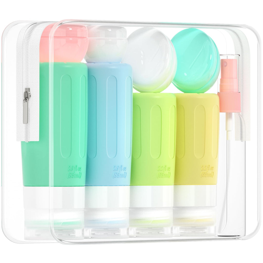 Morfone 16-Pack Travel Bottles Set – TSA Approved, Leak-Proof Silicone Containers (2oz/3oz)