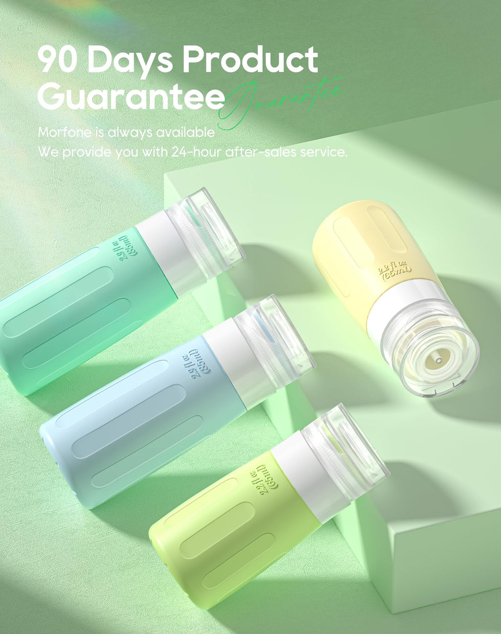 Morfone 16-Pack Travel Bottles Set – TSA Approved, Leak-Proof Silicone Containers (2oz/3oz)