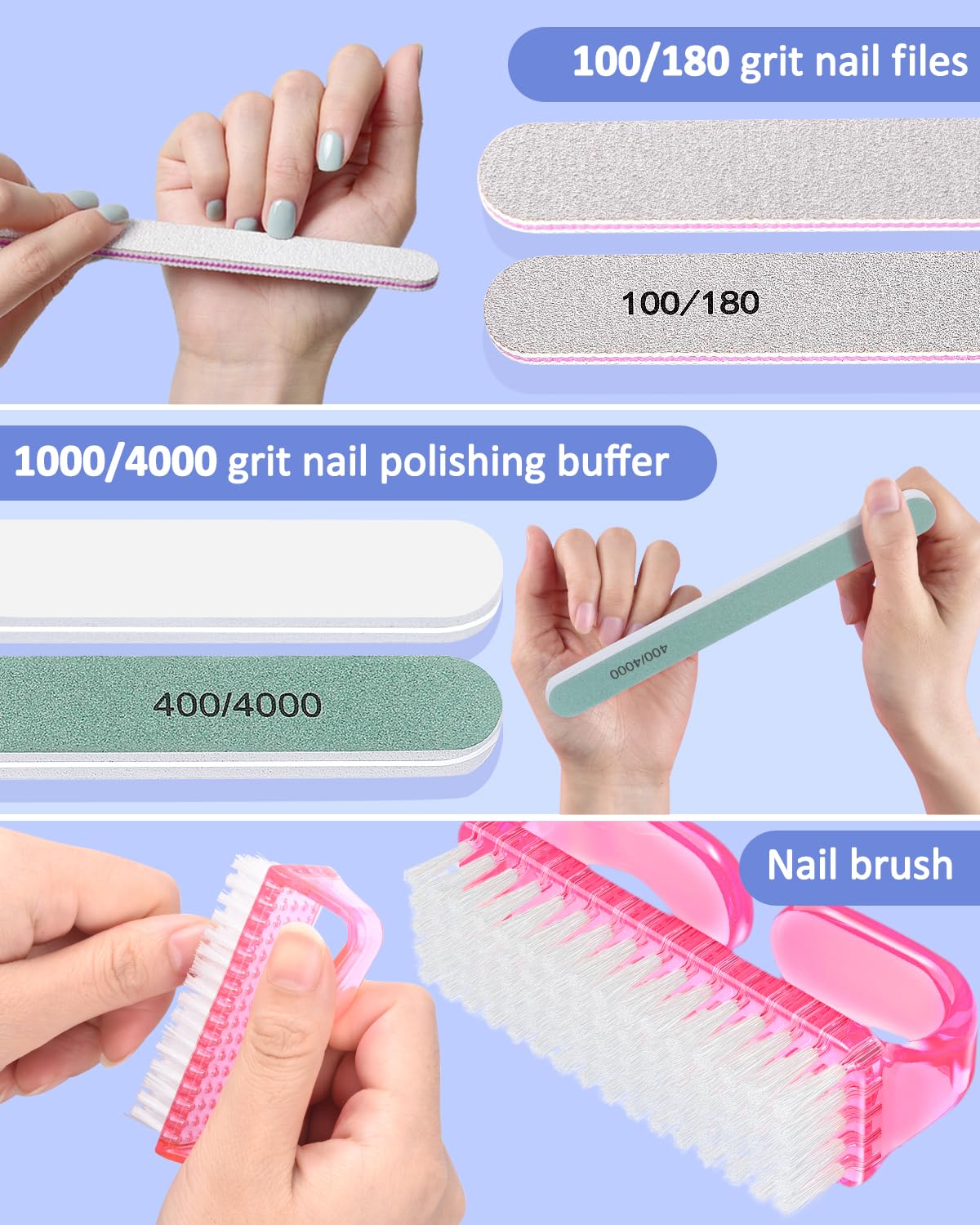 MORGLES Nail Polish Remover Kit — 300 Lint-Free Wipes, Pink Clips, Rose Cuticle Oil & Tools