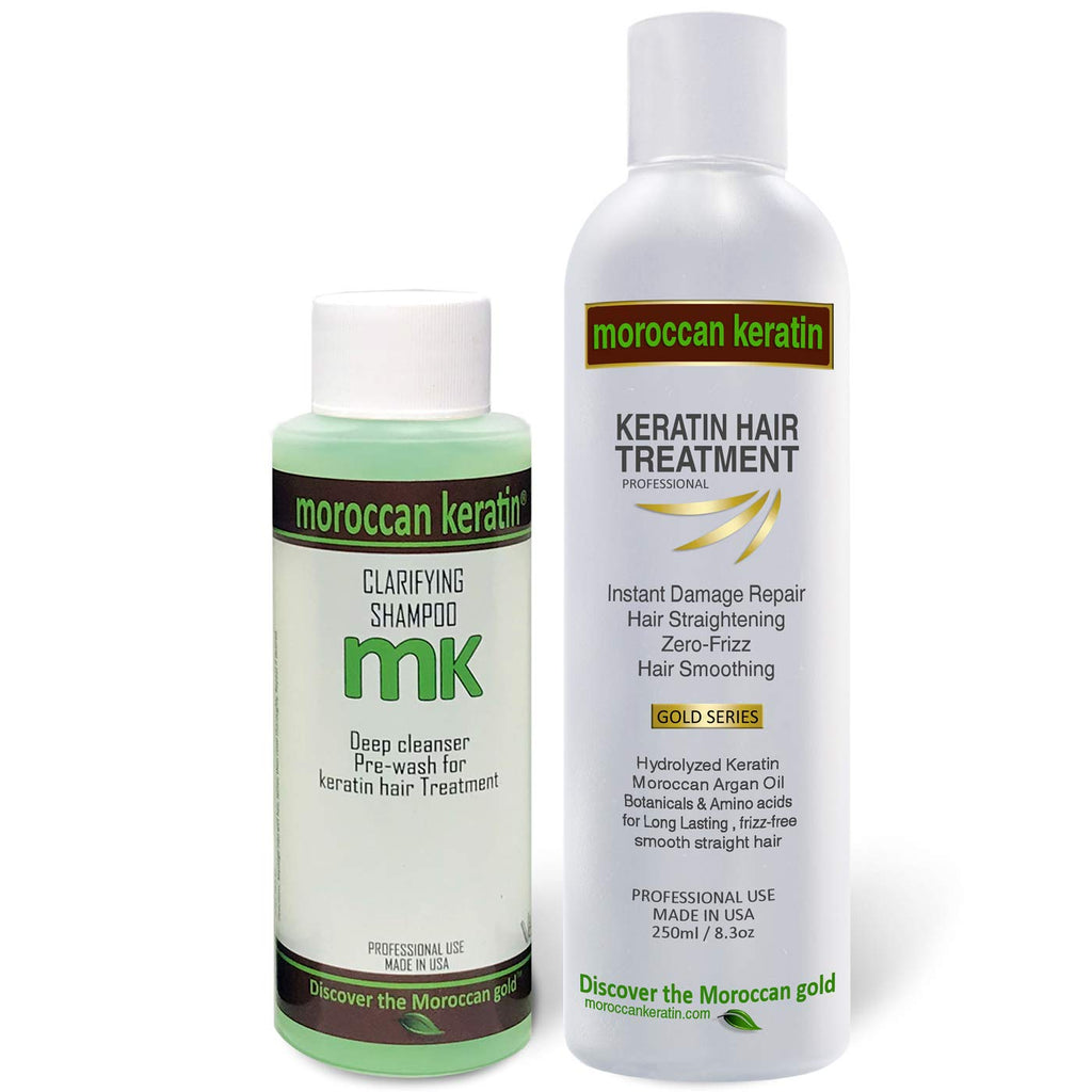 MOROCCAN KERATIN GOLD SERIES Brazilian Keratin Hair Treatment Kit | Argan Oil Straightening & Frizz Control