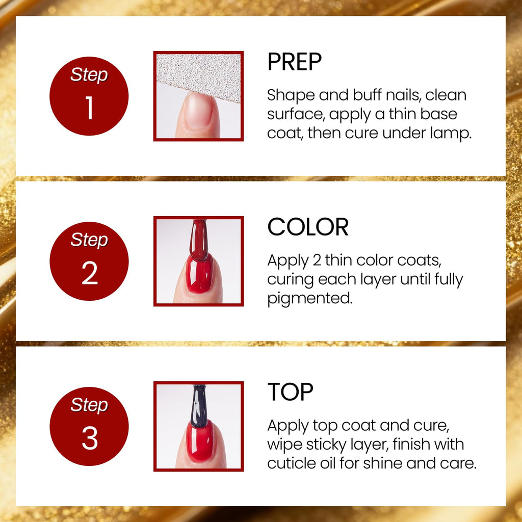 Morovan Christmas Gel Nail Polish Kit – 6 Colors (Green, Red, Gold Glitter, Silver) | Soak-Off Gel Polish for DIY Nails