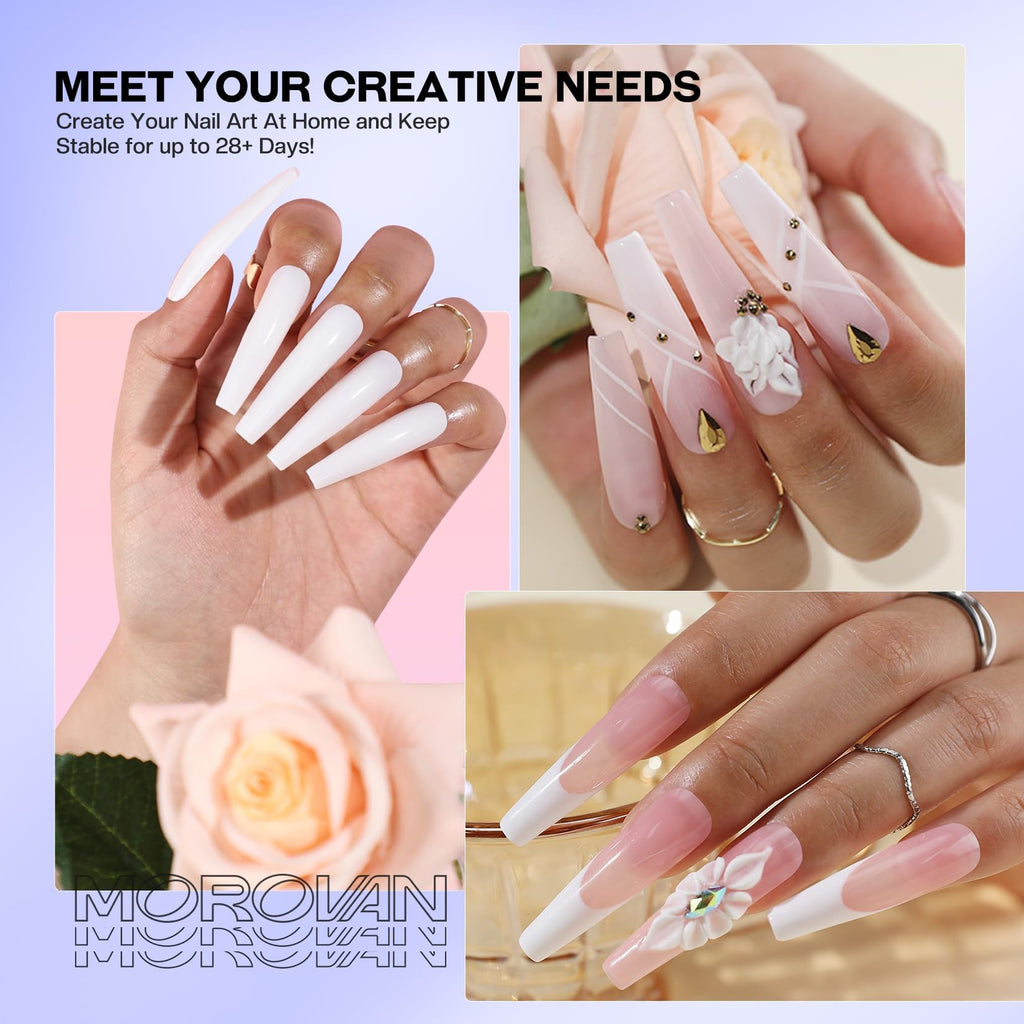 Morovan Monomer Acrylic Nail Liquid 8oz – MMA-Free, Non-Yellowing for Acrylic Extensions