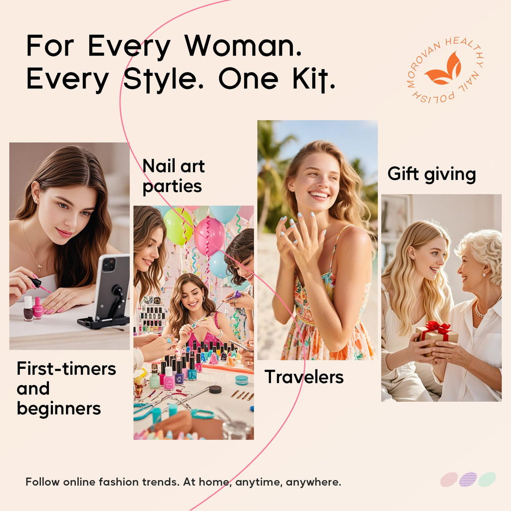 Morovan Poly Gel Nail Kit – Complete DIY Manicure Set with Lamp & Tools