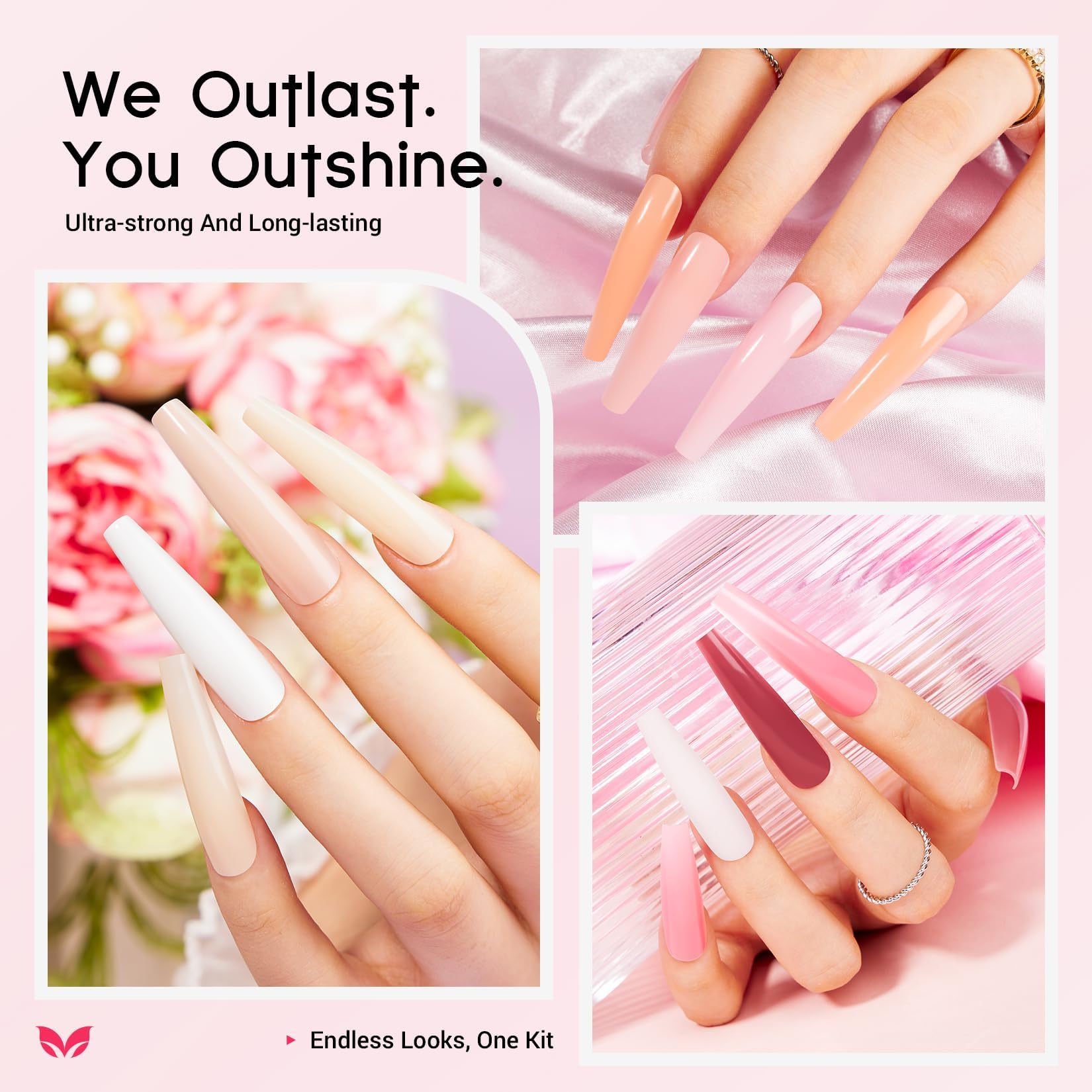 Morovan Poly Gel Nail Kit – All-in-One Beginner Starter with UV Lamp & Slip Solution