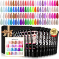 Morovan Poly Gel Nail Set: 48 Colors for Trendy Gel Extensions with Glitter Finish