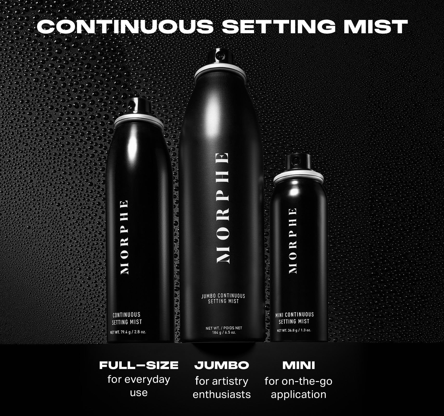 MORPHE Continuous Setting Mist - Micro-Fine Makeup Setting Spray, Natural Radiant Finish, 2.8 oz
