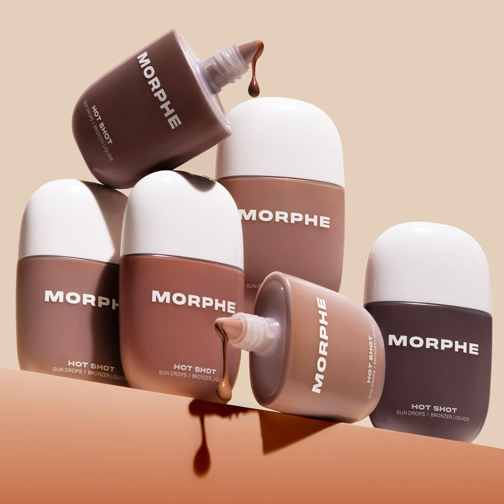 Morphe Hot Shot Sun Bronzing Drops - Waterweight Liquid Bronzer with Niacinamide for Glowing Skin | Sun Siren (1 fl oz)