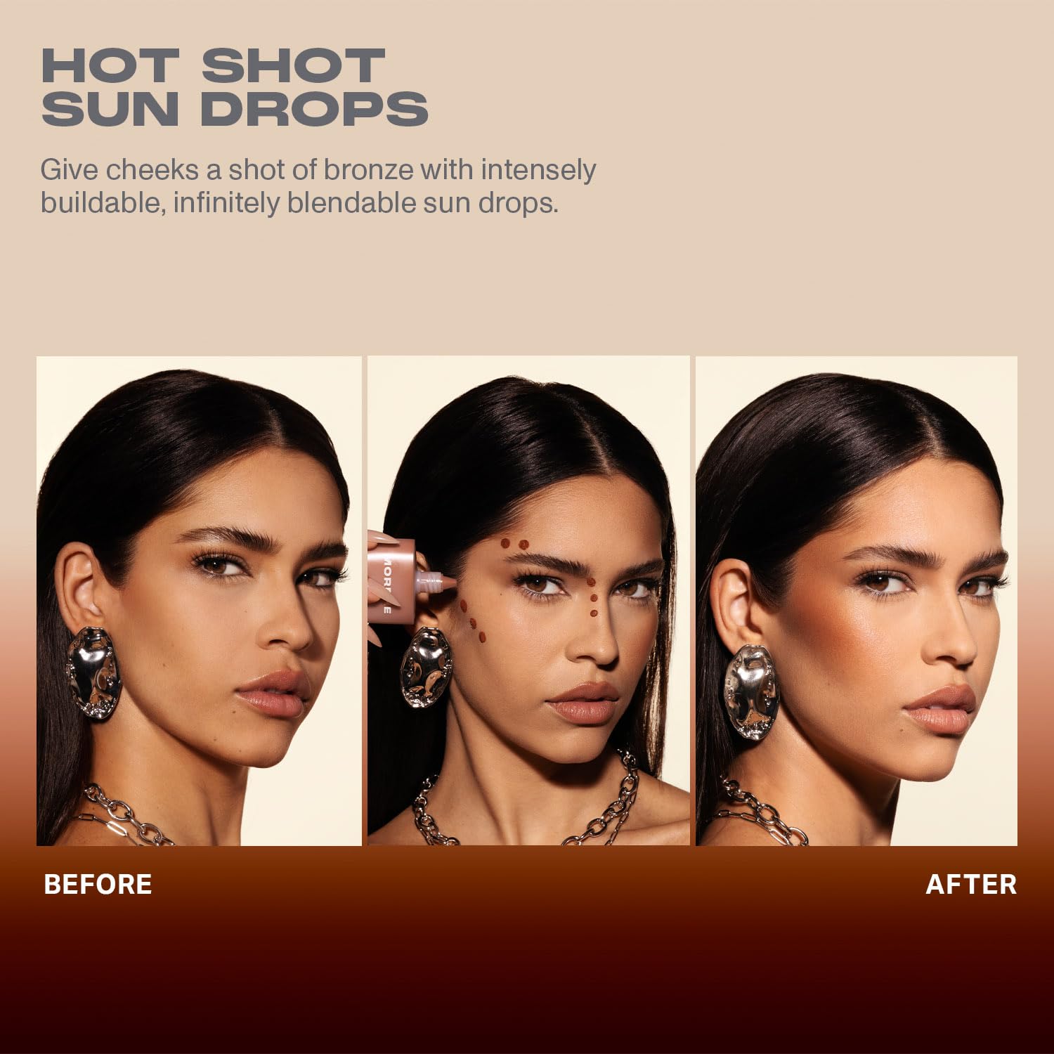 MORPHE Hot Shot Sun Drops — Waterweight Bronzer with Niacinamide for Hydration & Glow (Bronze Bombshell, 1 Fl Oz)