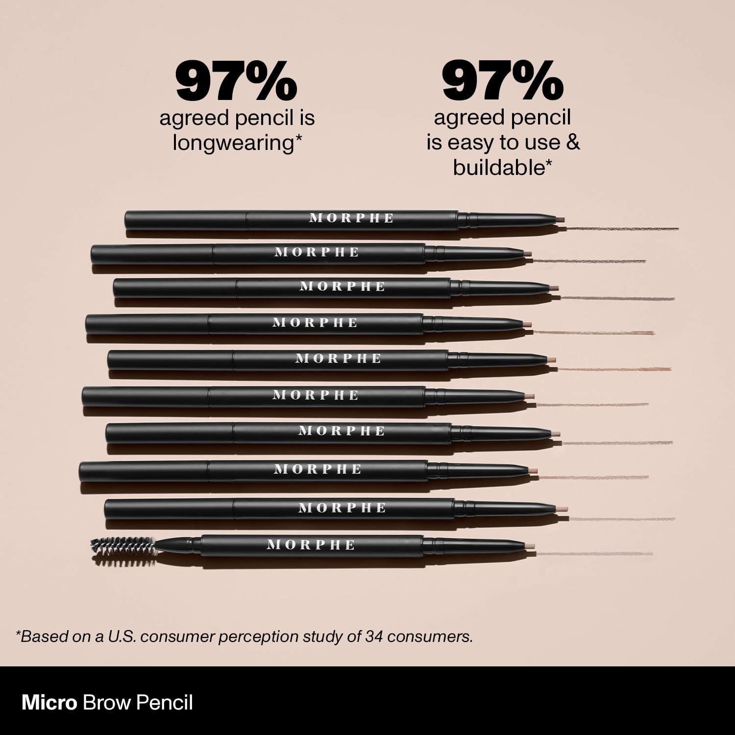 MORPHE Micro Dual Eyebrow Pencil – Ultra-Precise, Dual-Ended Brow Tool, Cold Brew (0.003 oz)