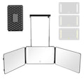 Moruedtu 3 Way Mirror with LED Lights & 360° View – Self Haircuts, Shaving & Styling