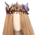 MOSTORY Blue Woodland Elf Crown - Forest Floral Tiara for Women | Renaissance Faire, Halloween & Cosplay