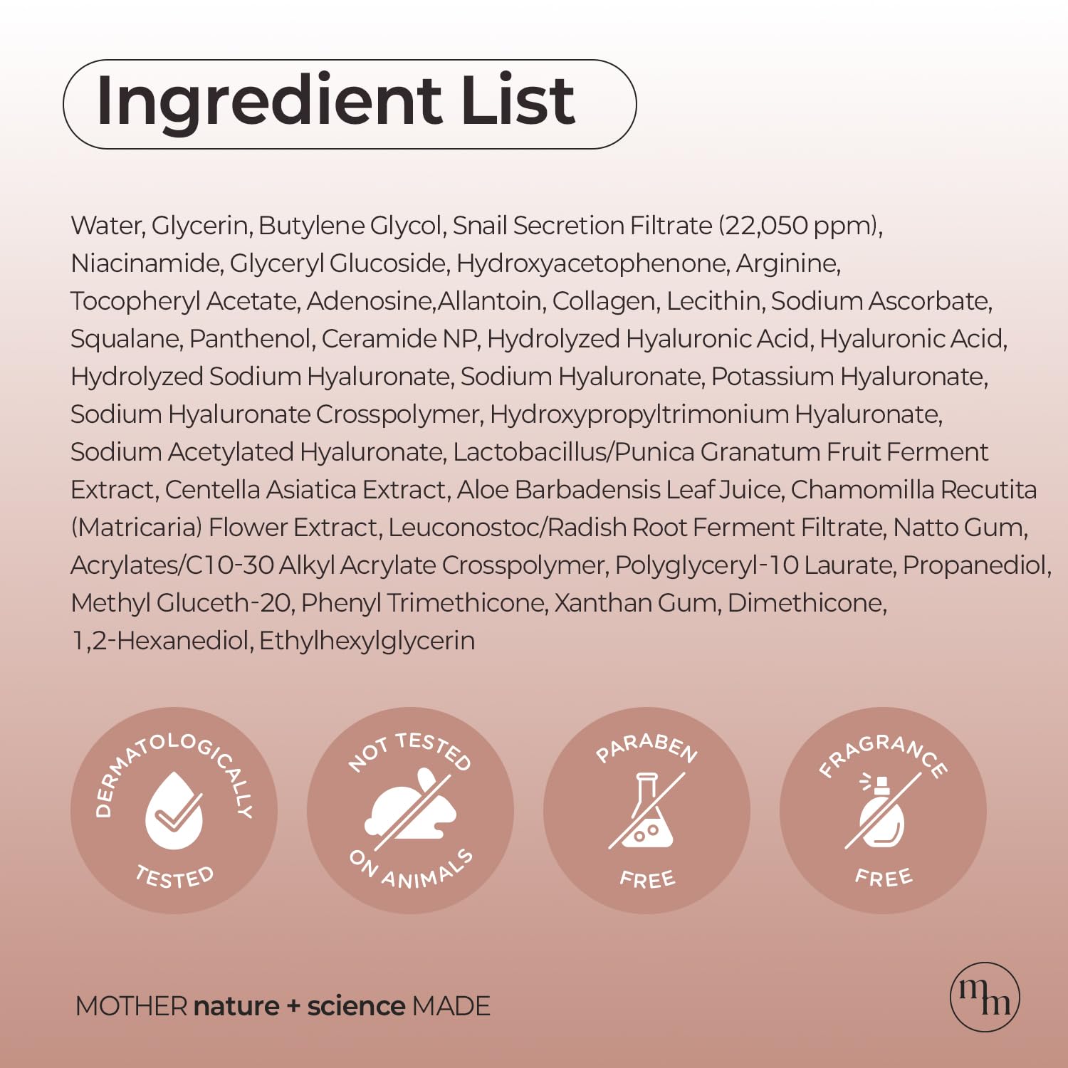 Mother Made Glowing Glass Skin Hydrating Snail Masks – 20 Pack with Niacinamide 2% & Vitamin E