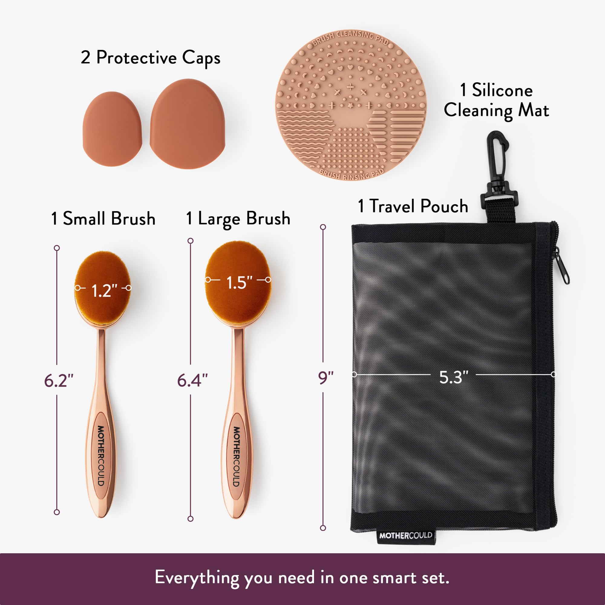 MotherCould Premium Sunscreen Brush Set – Rose Gold (2 Pack) – Mess-Free Sun Care