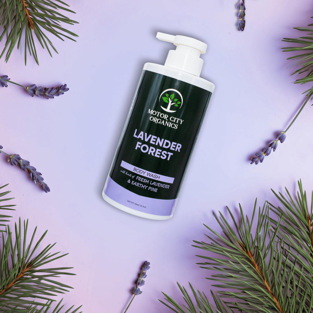 Motor City Organics Lavender Forest Body Wash - Calming Lavender & Herbal Extracts, 16.9 oz, Paraben-Free