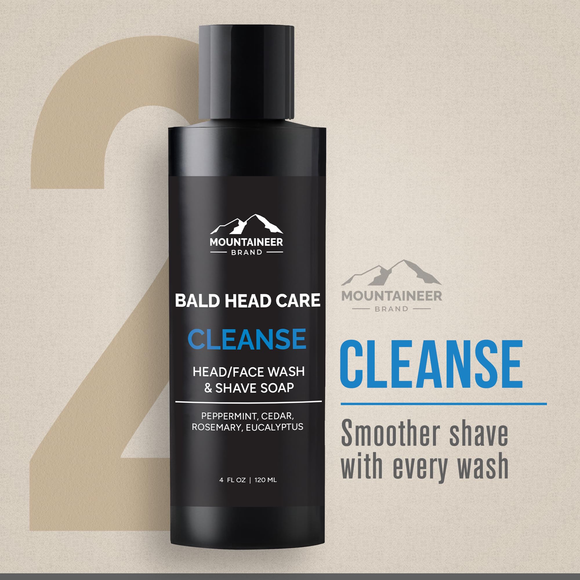 Mountaineer Brand Bald Head Care | All-Natural 4 Step Daily Skincare for Scalp & Face