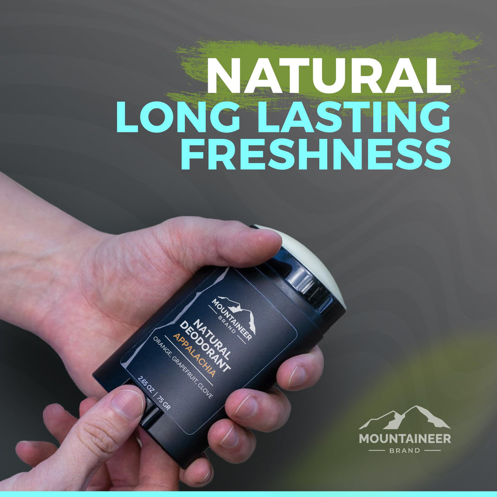 Mountaineer Brand Natural Deodorant for Men | Aluminium Free | Made in WV | Mountain Fresh 2.65 oz