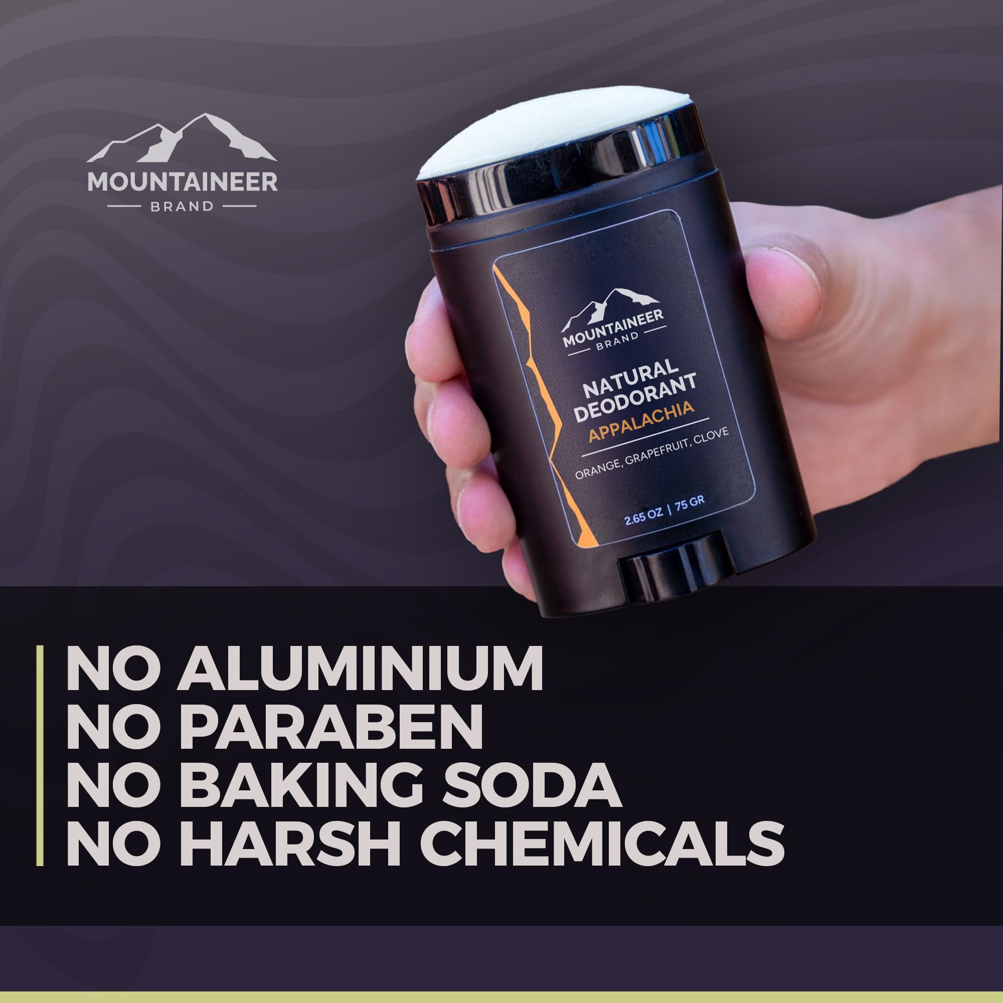 Mountaineer Brand Natural Deodorant for Men | Aluminium Free | Made in WV | Mountain Fresh 2.65 oz