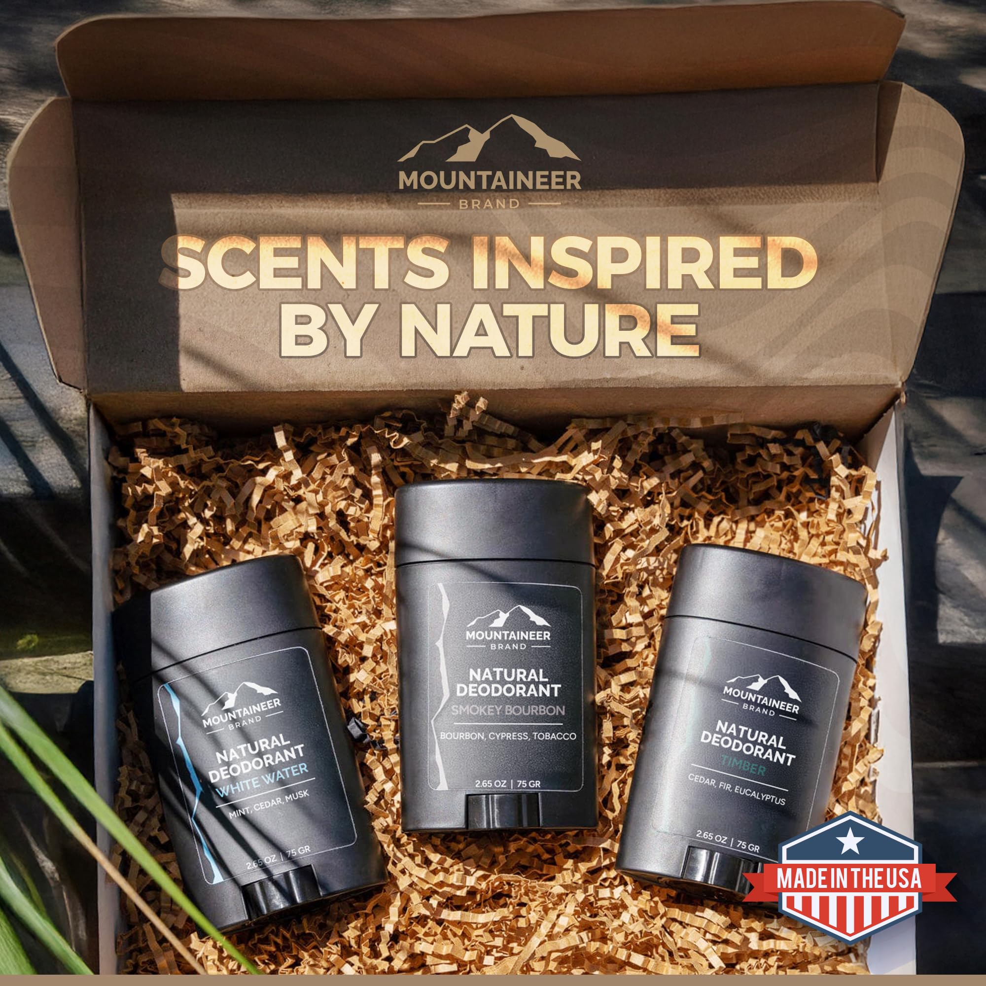 Mountaineer Brand Natural Deodorant for Men | Aluminium Free | Made in WV | Mountain Fresh 2.65 oz