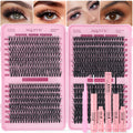 MQCsvw Lash Clusters Kit – 624 Pcs DIY Eyelash Extensions (10–18mm, 30D/40D/50D/80D)