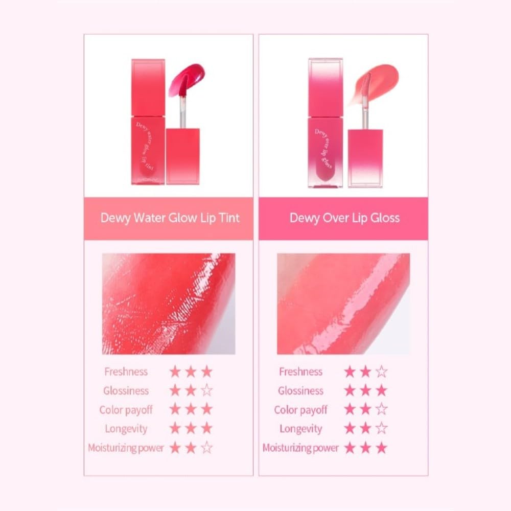 MQNY Dewy Water Glow Lip Tint 3.5g – Peanut Peach & Peach Beige