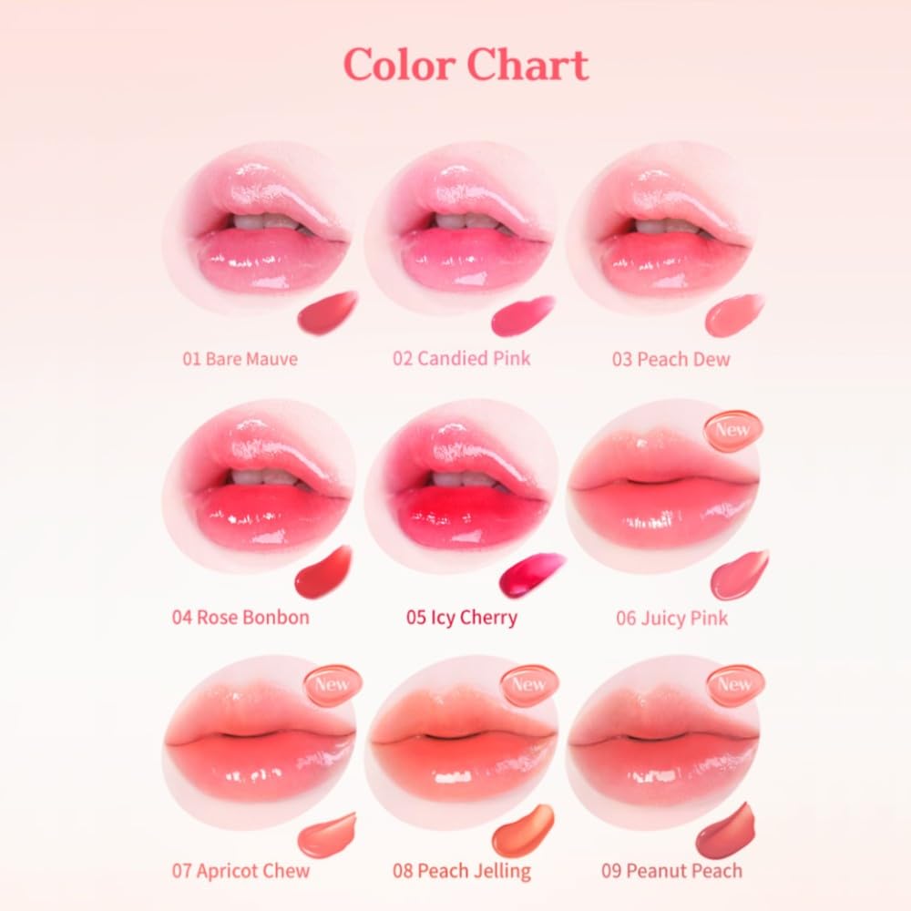 MQNY Dewy Water Glow Lip Tint 3.5g – Peanut Peach & Peach Beige