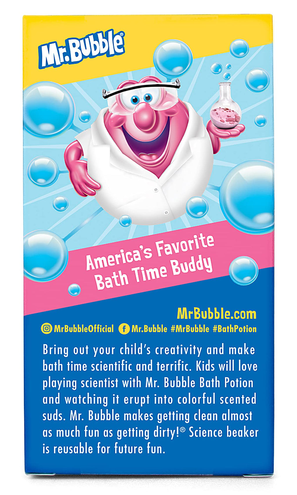 Mr. Bubble Kids Original Bath Bomb Potions – Colorful Fizzy Fun Bath Beaker Toys (Pack of 4)