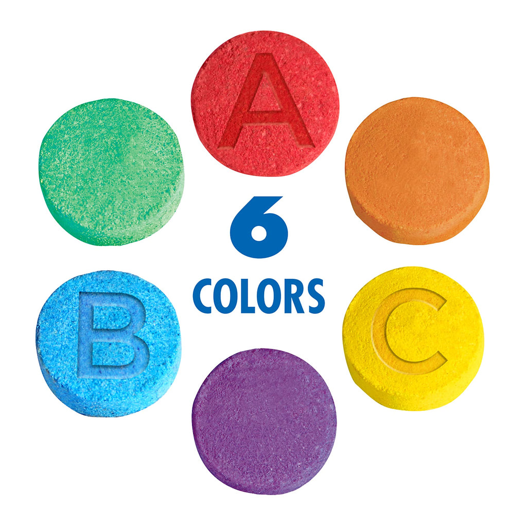 Mr. Bubble Fizzy Tub Colors Bath Tablets — 3 Jars (150 Each), 6 Bright Colors, Fragrance Free