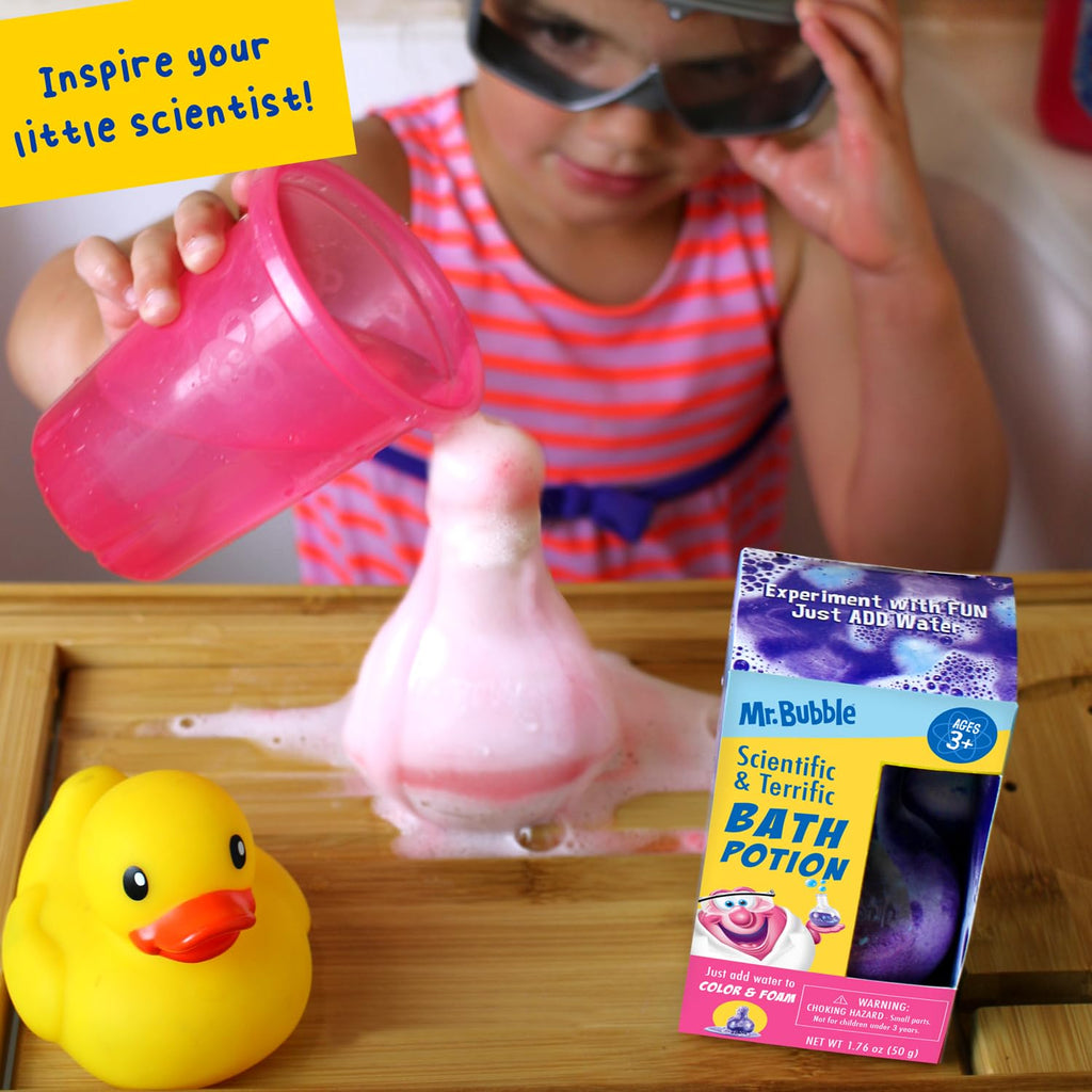 Mr. Bubble Kids Original Bath Bomb Potions – Colorful Fizzy Fun Bath Beaker Toys (Pack of 4)