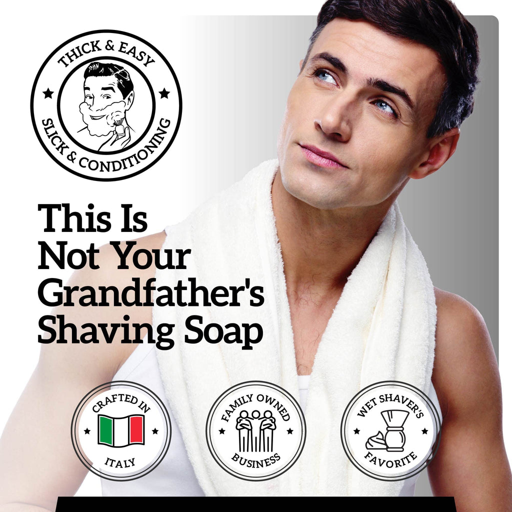 Mr. Fine 21C Shaving Soap – Thick Lather, Made in Italy (5oz)
