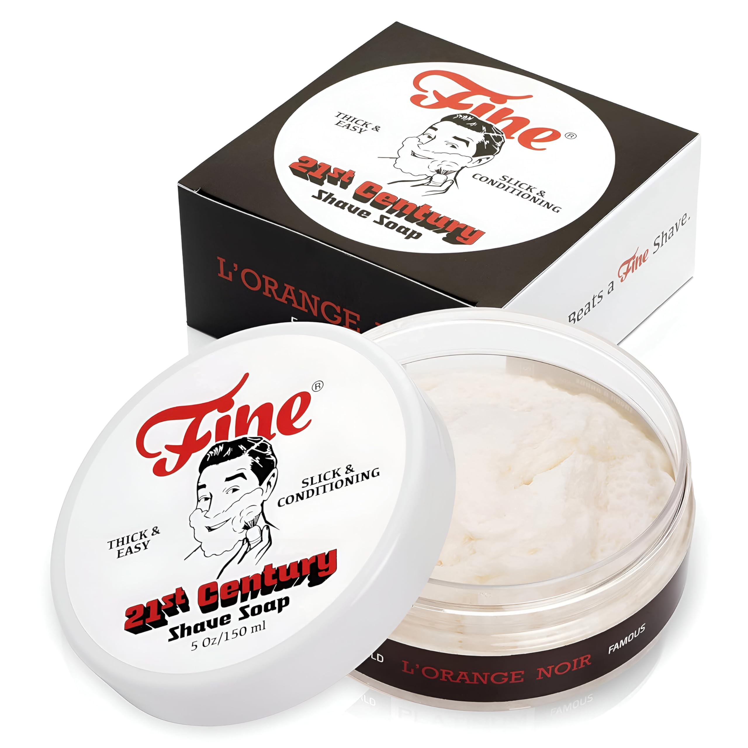 Mr. Fine 21C Shaving Soap – Thick Lather, Made in Italy (5oz)