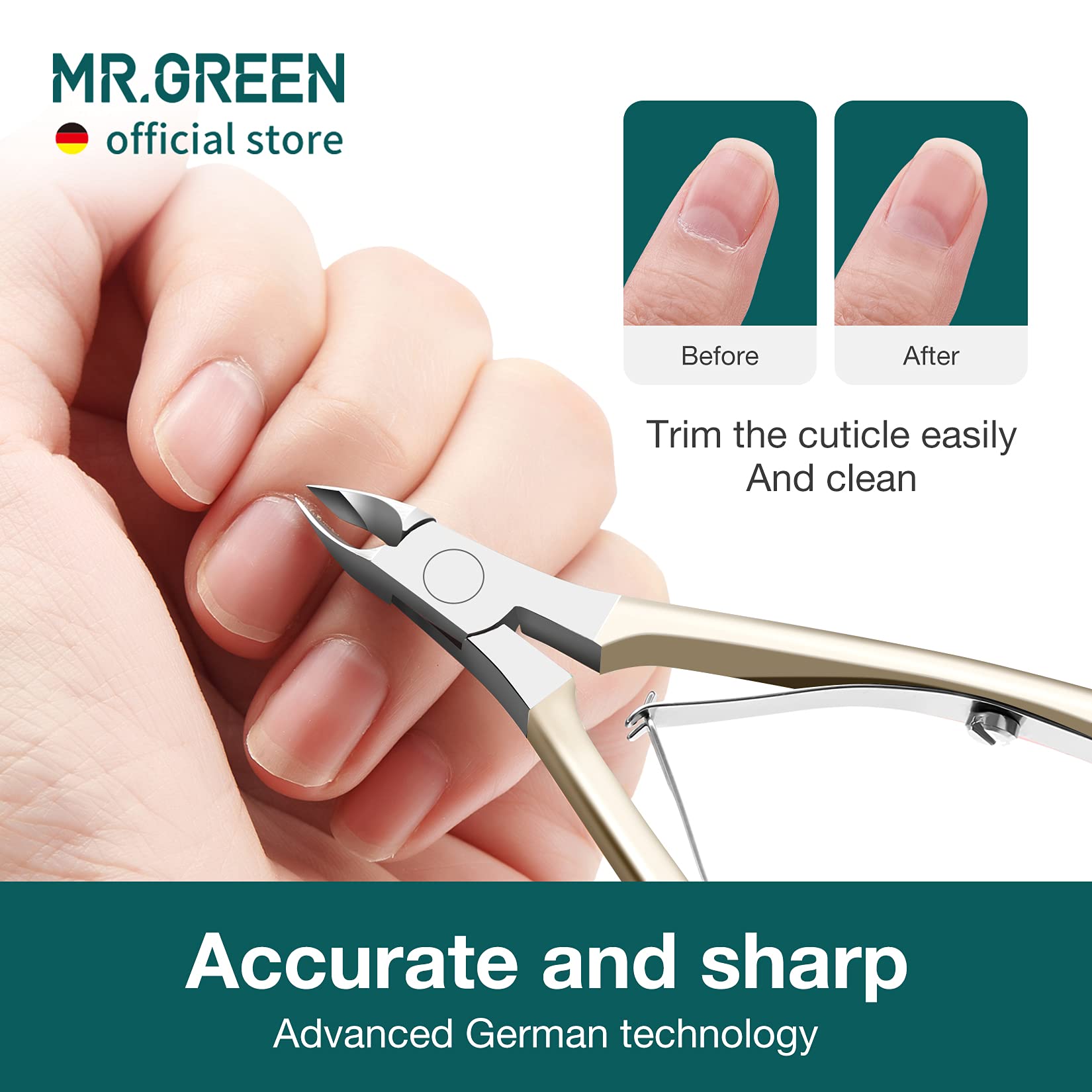 MR.GREEN Cuticle Nippers Nickel Pearl – Colorful Nail Cuticle Scissors