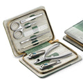MR.GREEN 8-in-1 Manicure Set — Stainless Steel Tools in PU Leather Case (Green)
