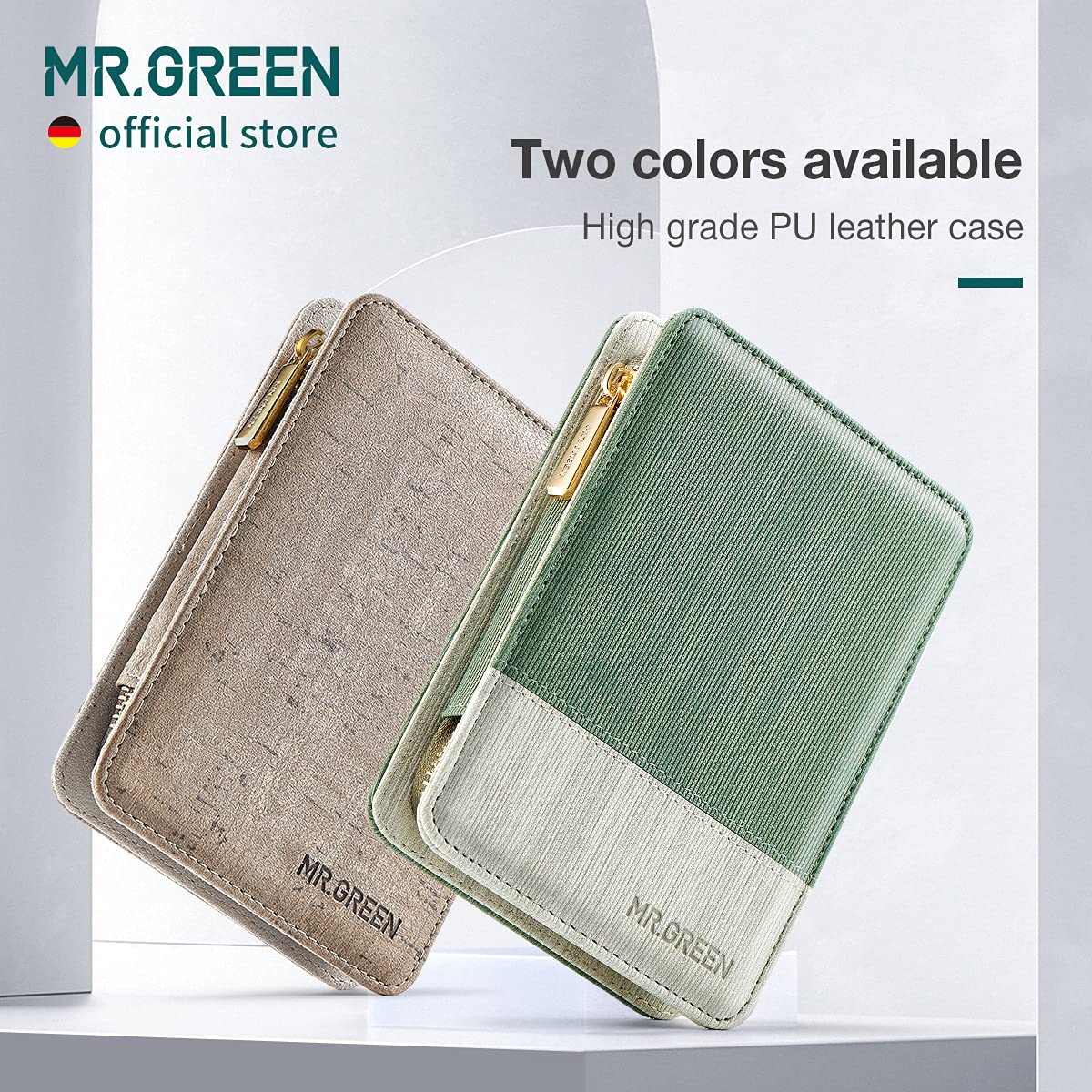 MR.GREEN Manicure Sets & Pedicure Kits – Stainless Steel Nail Clippers in Gray PU Leather Case