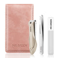 MR.GREEN Nail Clipper Set — 3-Piece Stainless Steel Manicure & Pedicure Kit in Pink