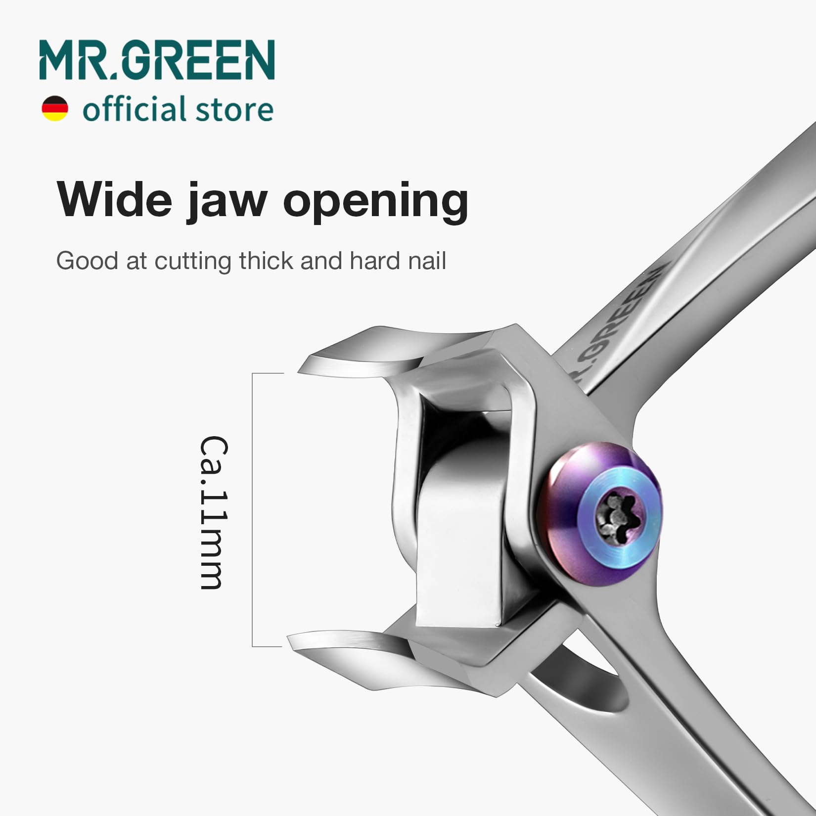 MR.GREEN Nail Clipper – Wide Jaw Stainless Steel Nail Cutter for Thick Nails
