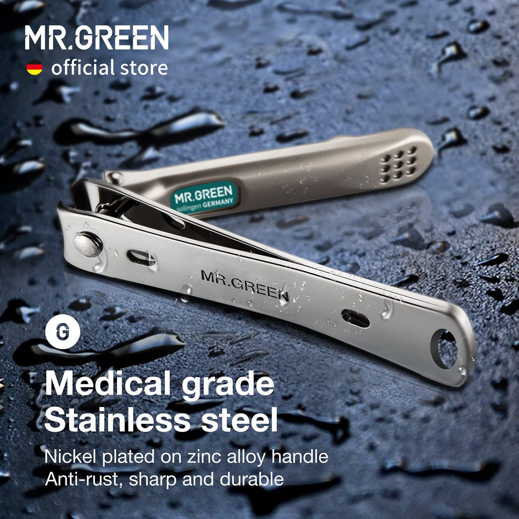 MR.GREEN Nail Clippers with Curved Blades – Stainless Steel Nail Nippers for Manicure & Pedicure (Medium)