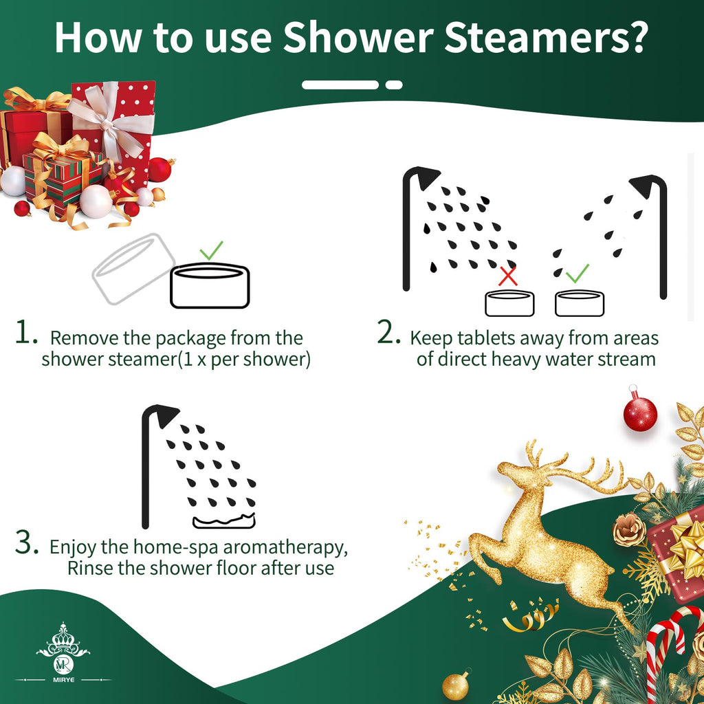 MR MIRYE Shower Steamers – 16‑Pack Christmas Gift Set with Essential Oils