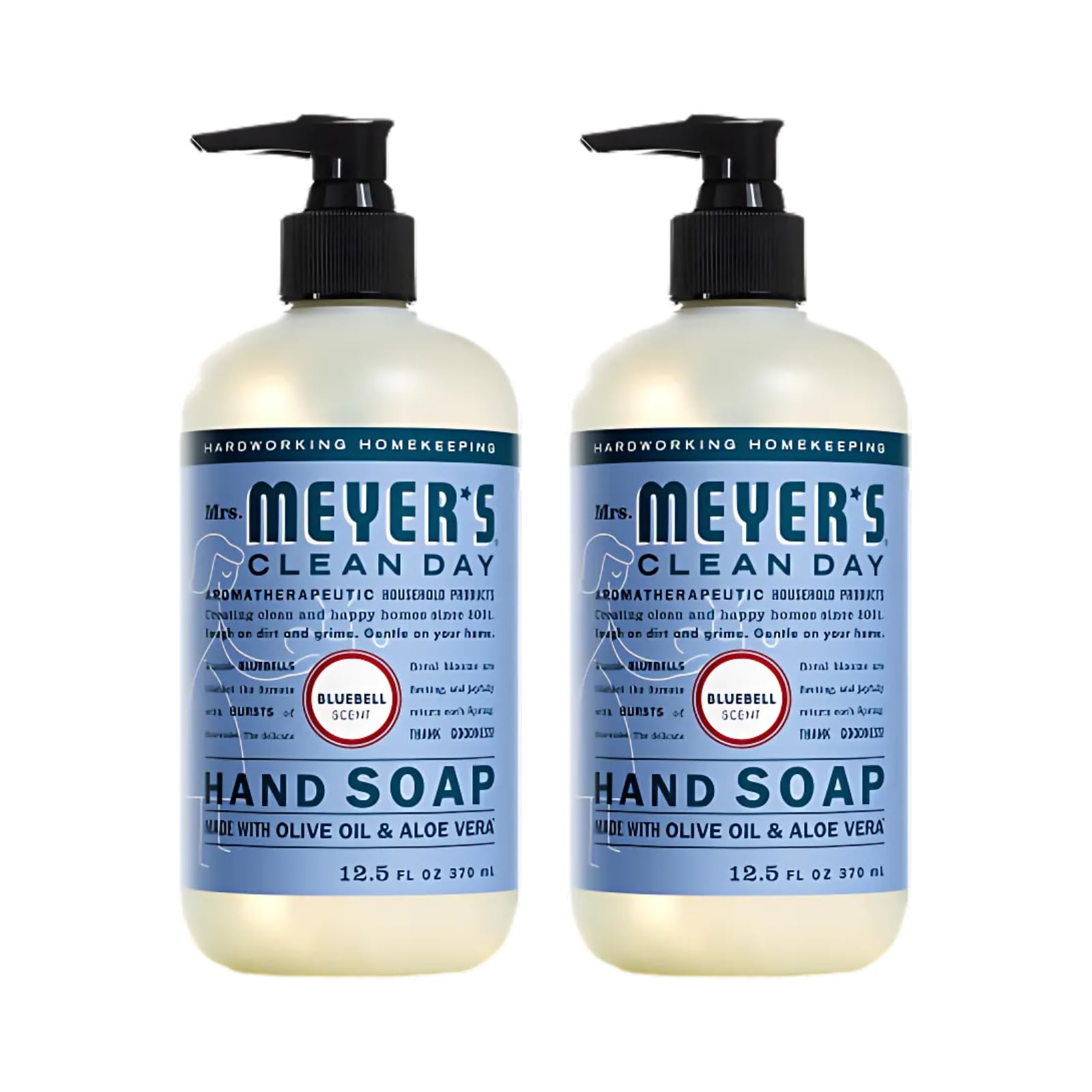 Mrs. Meyer's Clean Day Bluebell Hand Soap – 12.5 Fl Oz, Pack of 2