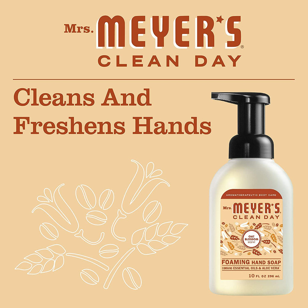 Mrs. Meyer's Clean Day Foaming Hand Soap – Oat Blossom, 10 fl oz (Pack of 6)