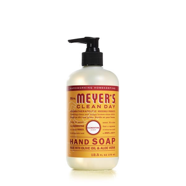 Mrs. Meyer's Clean Day Liquid Hand Soap 6-Pack Variety Pack – Clementine, Basil, Lavender, Rain Water, Oat Blossom, Lemon Verbena, 12.5 oz Each
