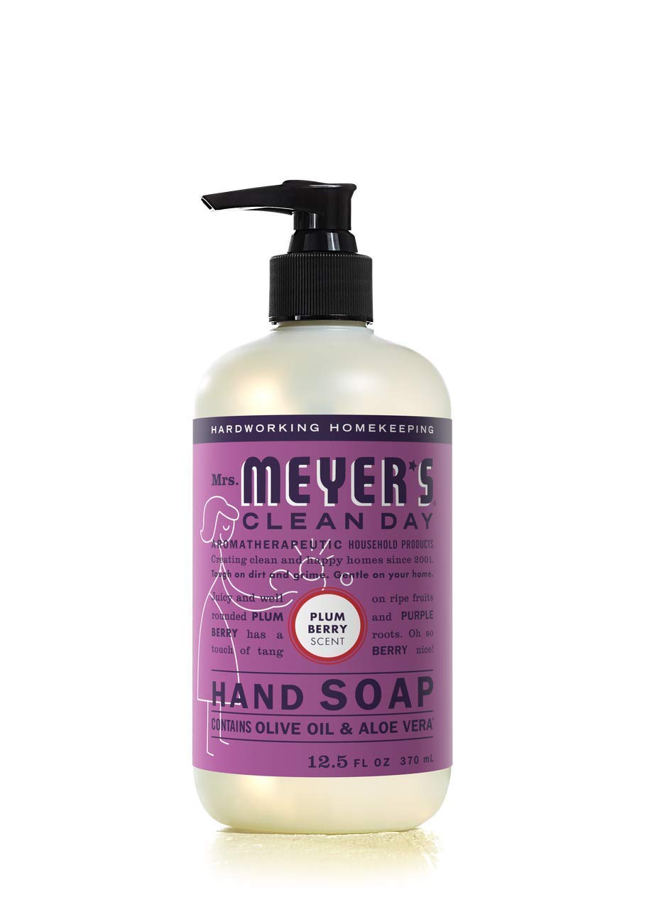 Mrs. Meyer's Clean Day Liquid Hand Soap 6 Scent Variety Pack – 12.5 oz Each, Lavender, Rainwater, Oat Blossom, Plumberry, Lemon Verbena, Basil