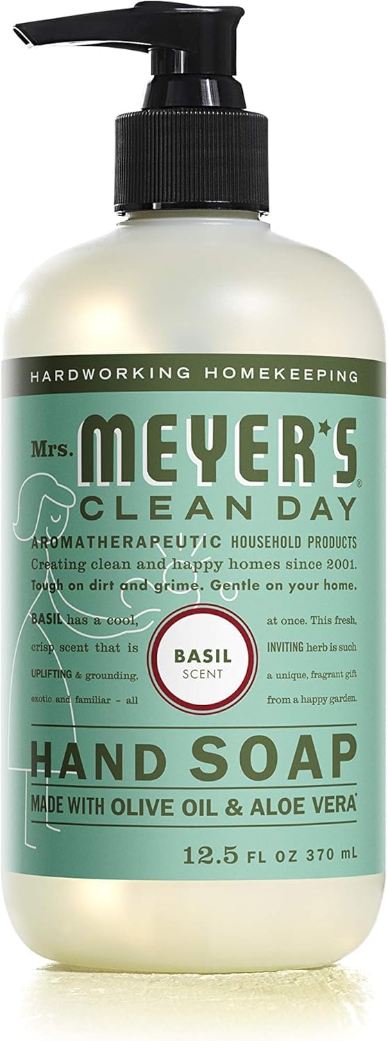 Mrs. Meyer's Clean Day Liquid Hand Soap 6-Pack Variety Pack – Clementine, Basil, Lavender, Rain Water, Oat Blossom, Lemon Verbena, 12.5 oz Each