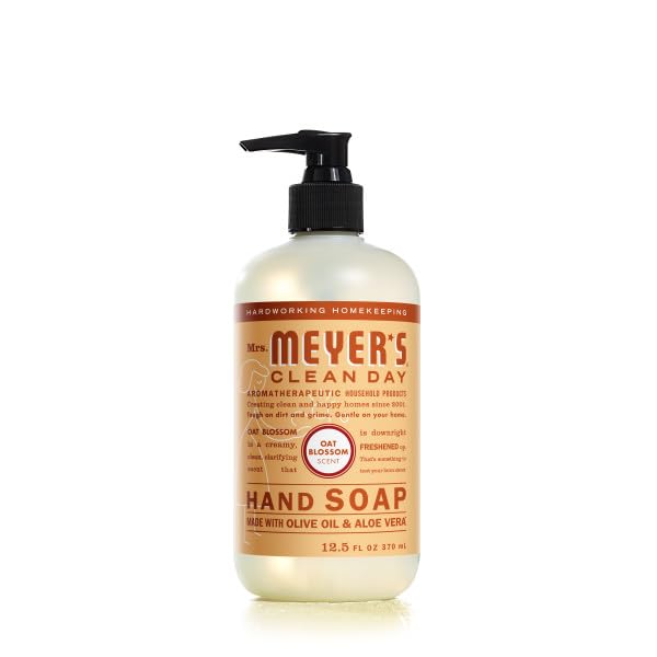 Mrs. Meyer's Clean Day Liquid Hand Soap 6-Pack Variety Pack – Clementine, Basil, Lavender, Rain Water, Oat Blossom, Lemon Verbena, 12.5 oz Each