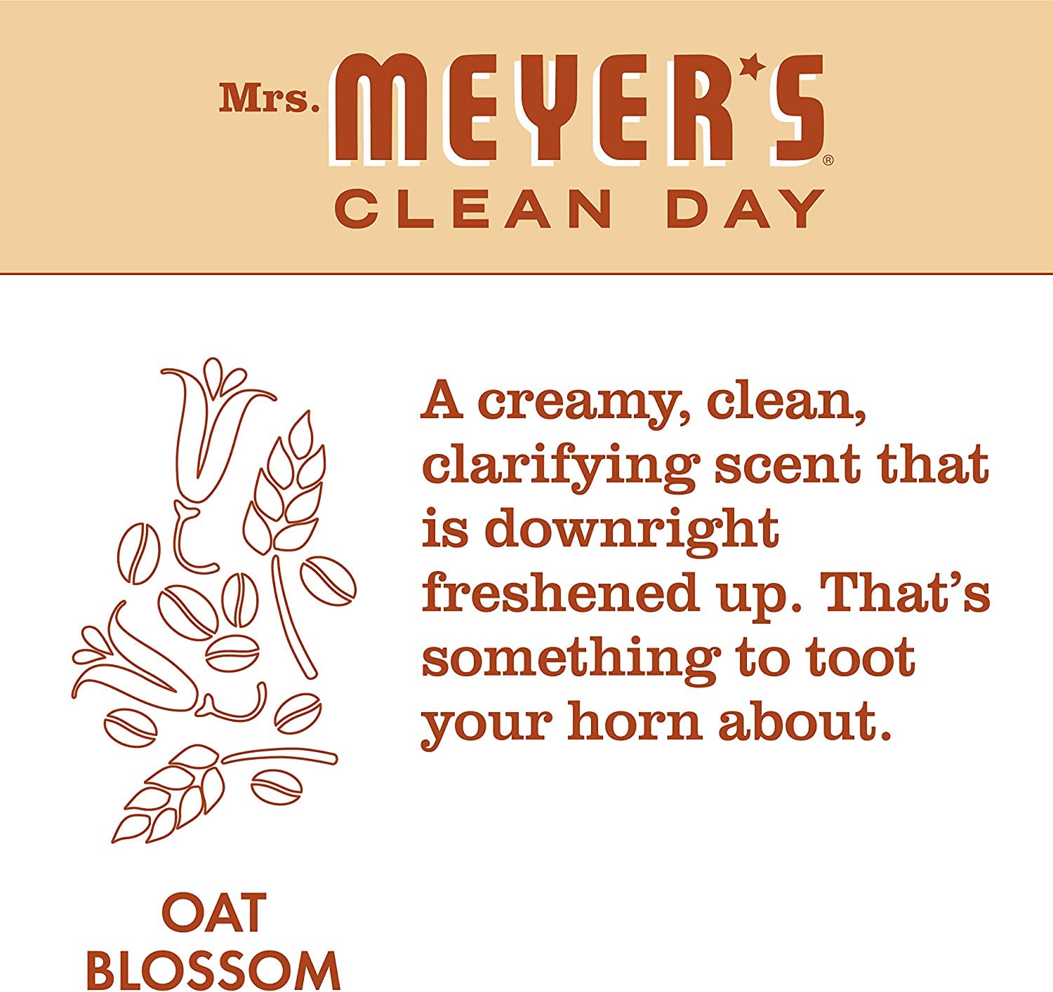 Mrs. Meyer's Clean Day Foaming Hand Soap – Oat Blossom, 10 fl oz (Pack of 6)
