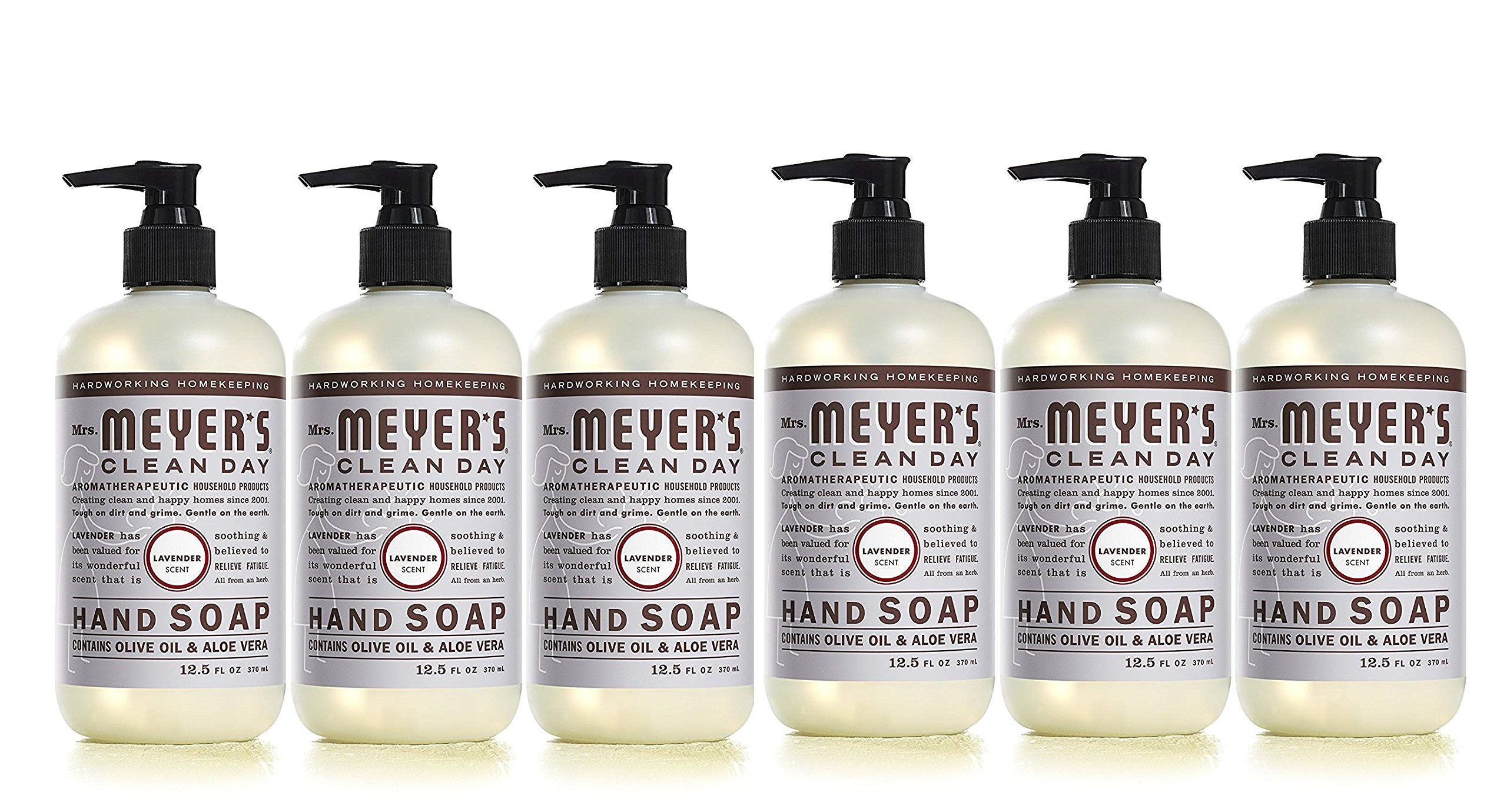 Mrs. MEYER'S CLEAN DAY Lavender Hand Soap – 12.5 oz, Pack of 6