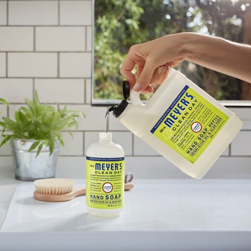 Mrs. MEYER'S CLEAN DAY Hand Soap Refill Variety Pack – Lemon Verbena, Lavender & Basil