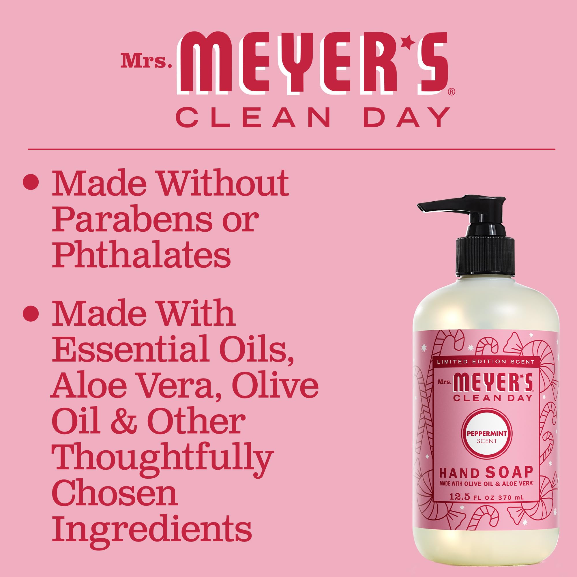 Mrs. MEYER'S Clean Day Peppermint Hand Soap 12.5 oz Pack of 3