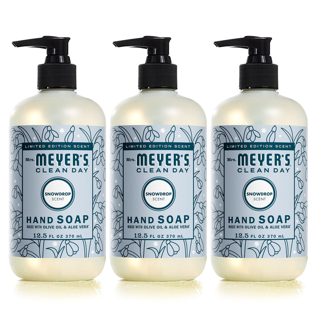 MRS. MEYER'S CLEAN DAY Snowdrop Hand Soap – 3 x 12.5 fl oz Limited Edition