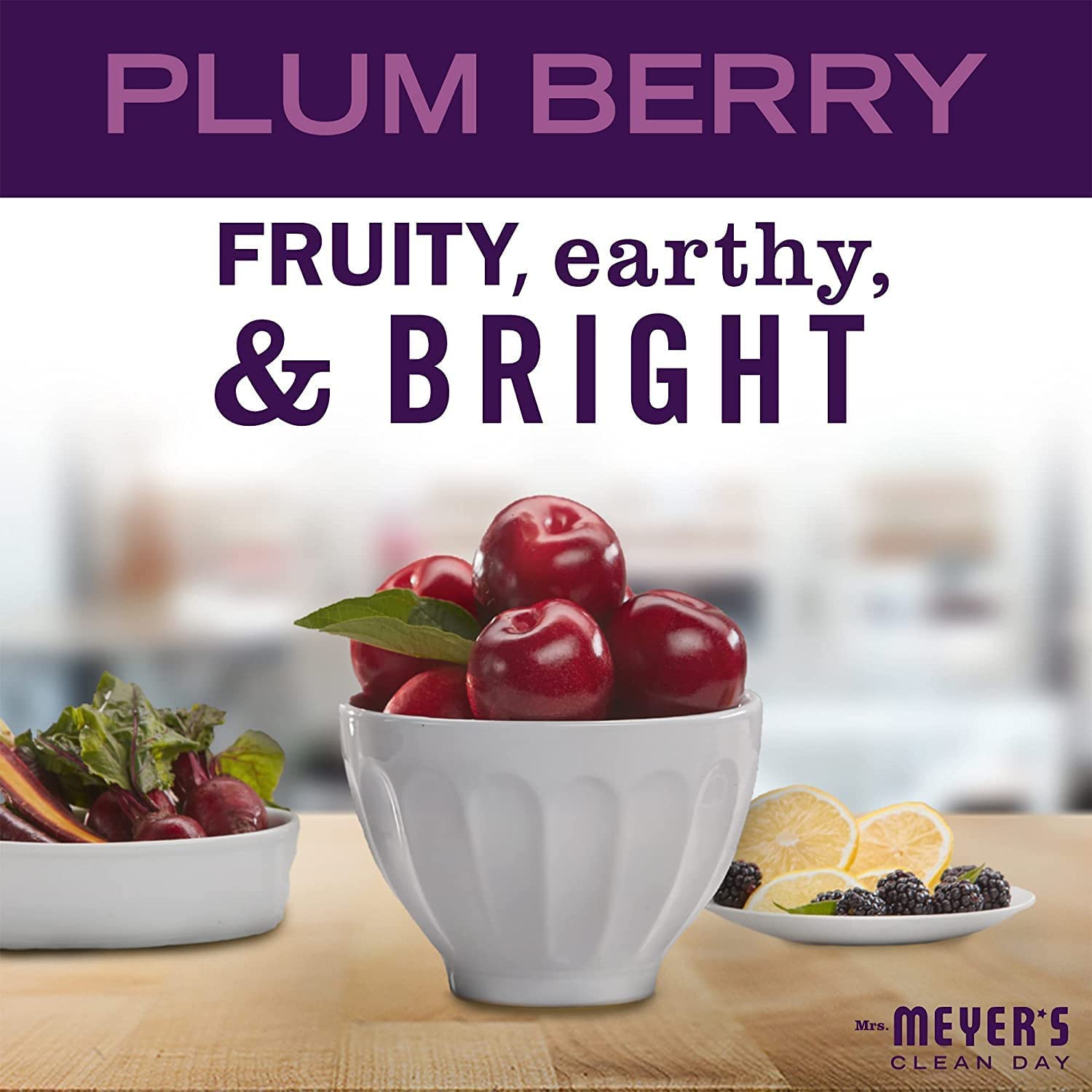 Mrs. Meyer's Clean Day Plum Berry Hand Soap Refill 33 oz (Pack of 4)