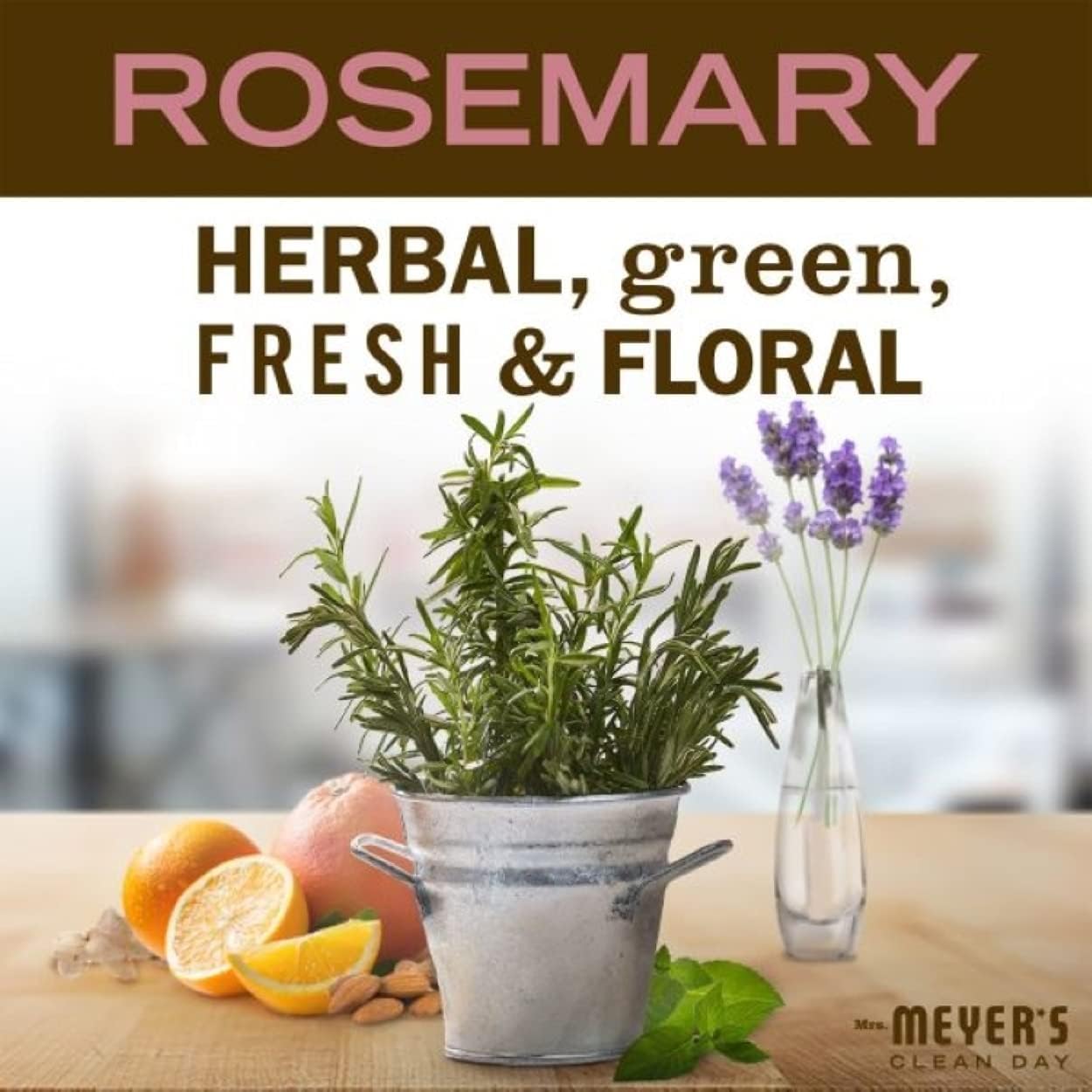 Mrs. Meyer's Rosemary Hand Soap – 12.5 oz, Pack of 6 | Clean Day